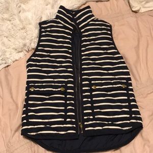 J Crew Striped Puffer Vest